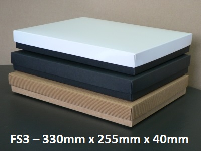 FS3 - Flat Box with Lid - 330mm x 255mm x 40mm